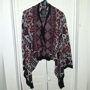 A Knitch Above Geometric Pattern Sweater - Red and Black